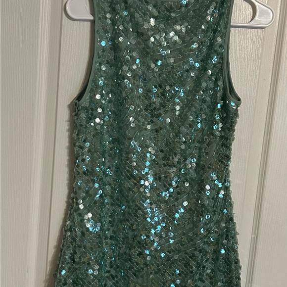 Peppermayo Tongue Tied Sequin Mini Dress - Mint - Picture 4 of 7
